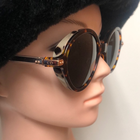 Dior Women\'s Polarized Sunglasses Round Umbrage Havana Brown